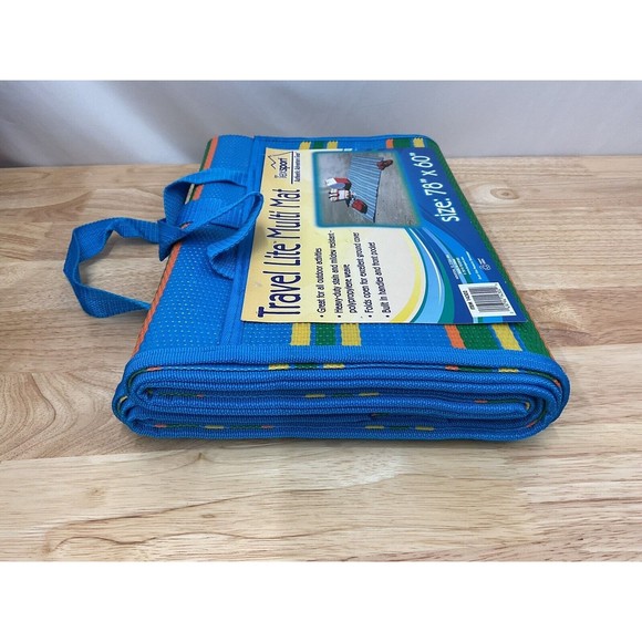 Texsport 14302 Travel Lite Rainbow Heavy Duty Multi Mat, 78" x 60" New - Picture 3 of 4